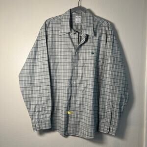 Brooks Brothers Regent Gray Plaid L/S Button Down Oxford 100% Supima Cotton - XL